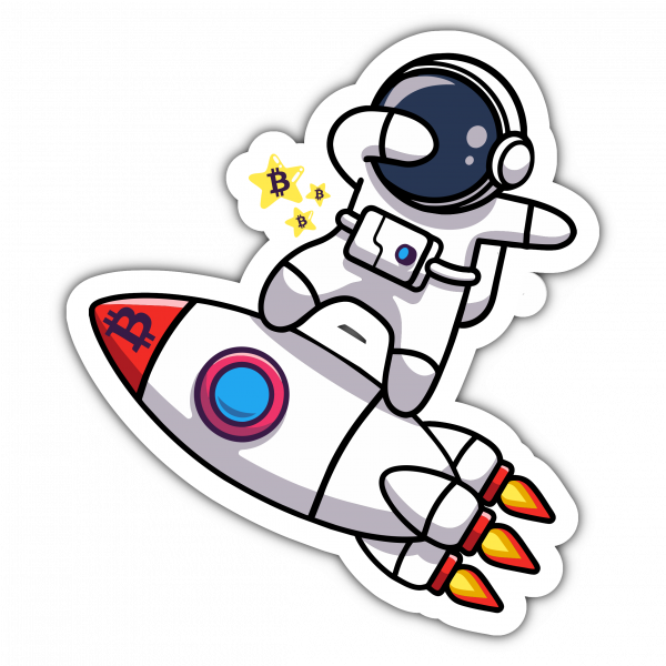 Full Set of 8 Bitcoin Astronaut Stickers - Image 2