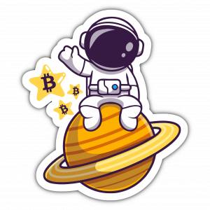Bitcoin Astronaut on Saturn (60mm)