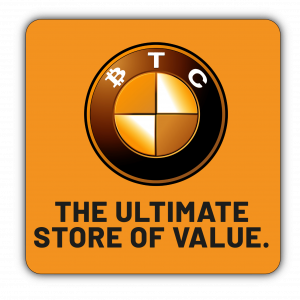 BTC The Ultimate Store of Value Sticker (60x60mm)