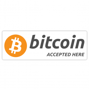 BITCOIN ACCEPTED HERE Sticker (170x57mm)