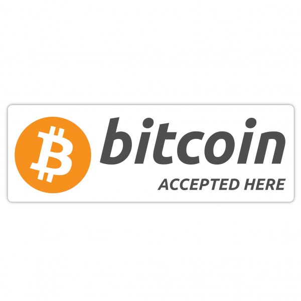BITCOIN ACCEPTED HERE Sticker (170x57mm)