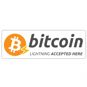 BITCOIN LIGHTNING ACCEPTED HERE Sticker (170x57mm)