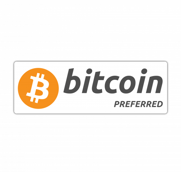 BITCOIN PREFERRED Sticker (170x57mm)