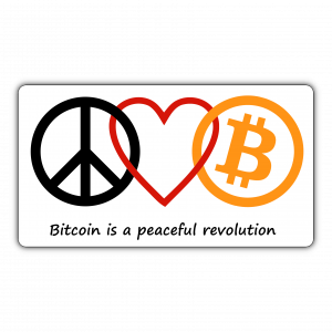 Bitcoin is a Peaceful Revolution Sticker (100x54mm)