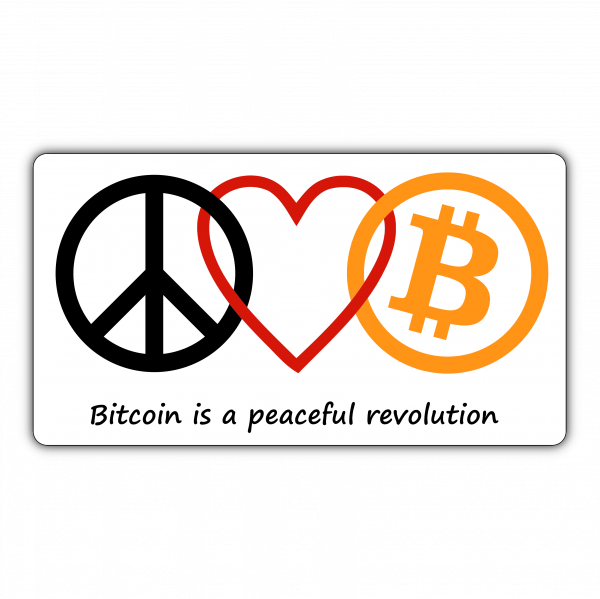 Bitcoin is a Peaceful Revolution Sticker (100x54mm)