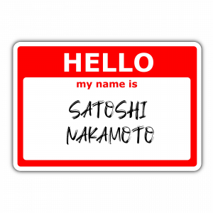 HELLO my name is SATOSHI NAKAMOTO Sticker (80x54mm)
