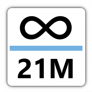 INFINITY DIVIDED BY 21M Sticker (60x60mm)
