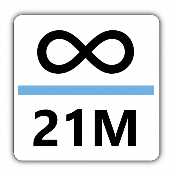 INFINITY DIVIDED BY 21M Sticker (60x60mm)