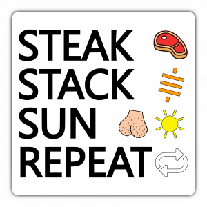 STEAK STACK SUN REPEAT Sticker (60x60mm)