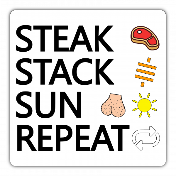 STEAK STACK SUN REPEAT Sticker (60x60mm)