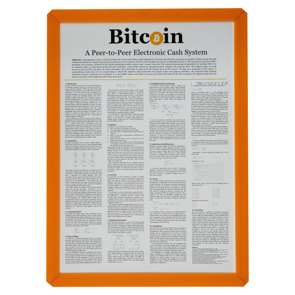 Bitcoin Whitepaper - Framed (A4)