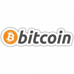 "bitcoin"Cutout Style Sticker (100x33mm)